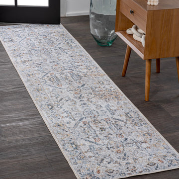 Brandy Rustic Border Low-Pile Machine-Washable Area Rug